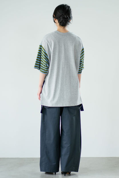 【Lallia Mu】 VネックボーダービックTシャツ 2711536／3月上旬～3月中旬発送予定