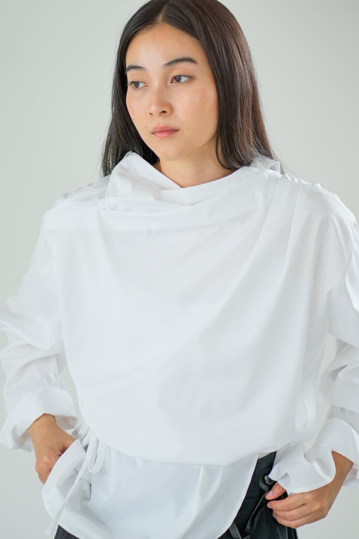 【Lallia Mu】ダブルフェイスブラウジングシャツ 2711610／2月上旬～2月中旬発送予定
