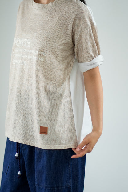 【Lallia Mu】 ファブリックプリントTシャツ 2711538／3月上旬～3月中旬発送予定